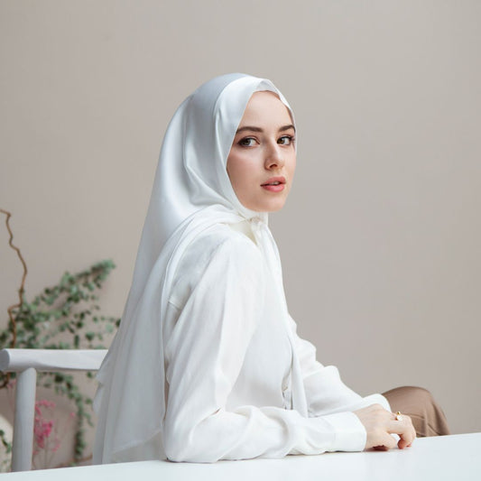 Noor Korean Shawl  Pure White