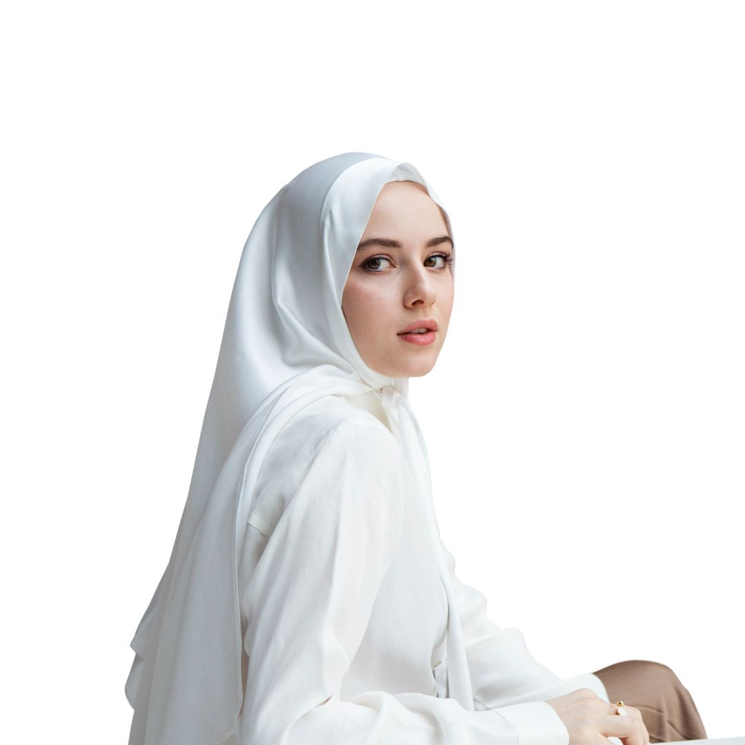 Noor Korean Shawl  Pure White