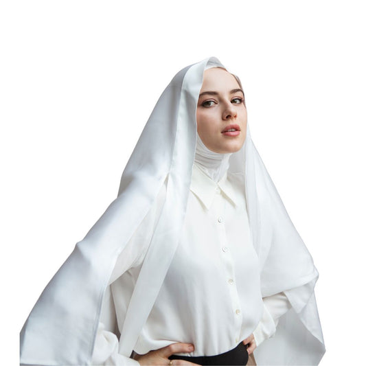 Noor Korean Shawl  Pure White
